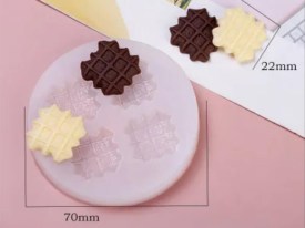 Molde silicona 4 obleas cuadradas chicas